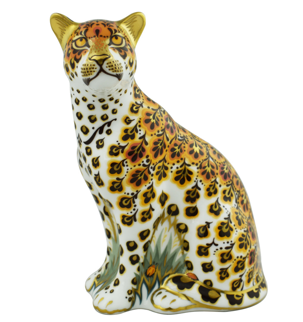 Royal Crown Derby Leopardess-Paperweights-Goviers