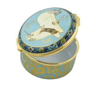 Royal Crown Derby Millennium Unicorn Enamel Box-Collectables-Goviers