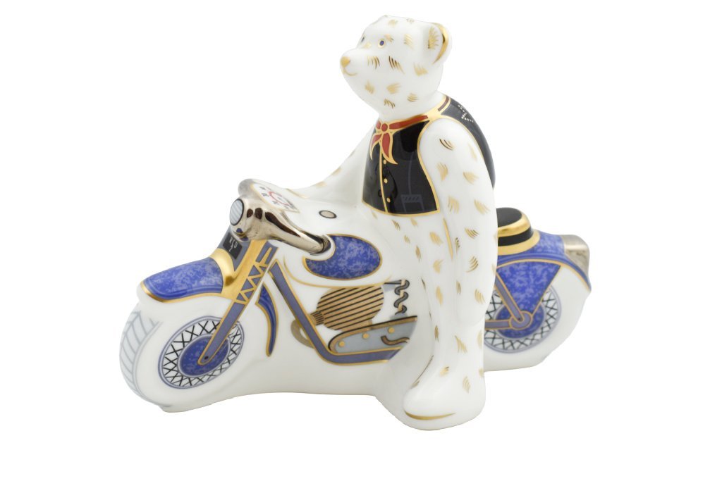 Royal Crown Derby Mini Biker Bear-Goviers