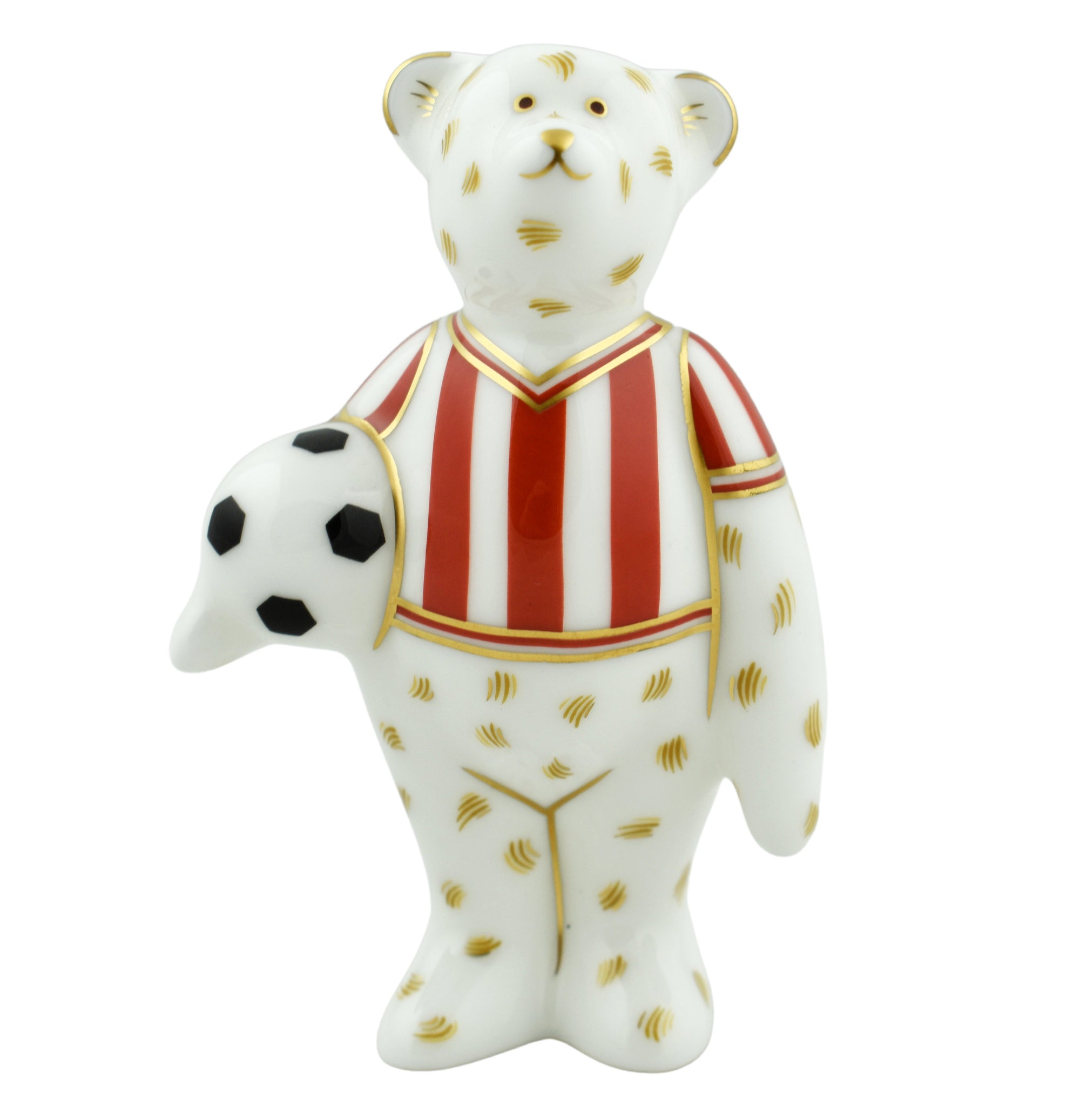 Royal Crown Derby Mini Red Footballer Bear-Goviers