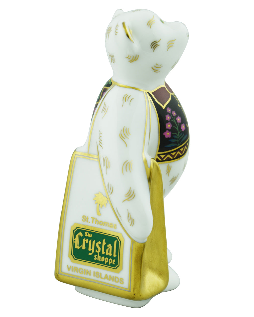 Royal Crown Derby Mini Shopper Bear Crystal Shoppe-Paperweights-Goviers