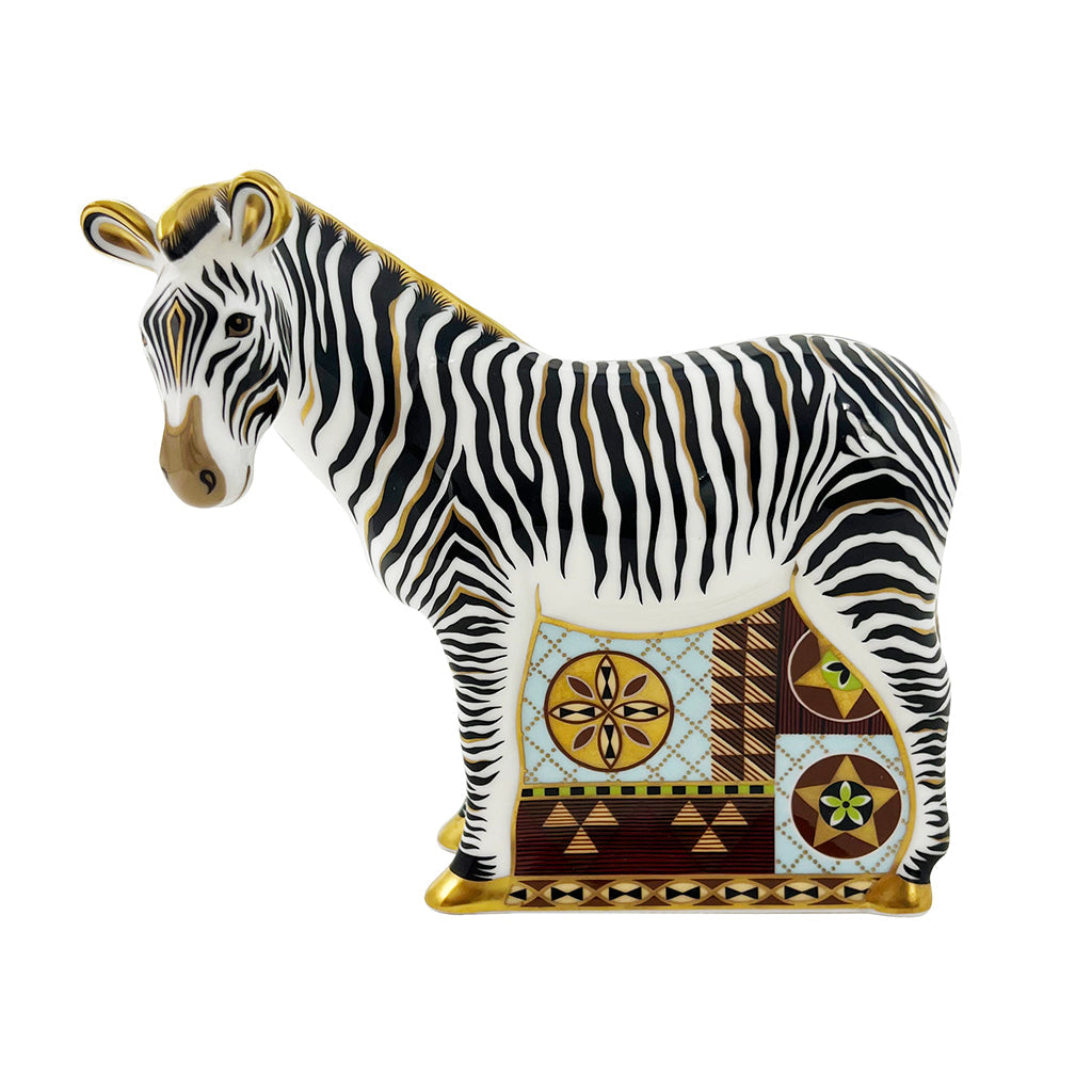 Royal Crown Derby Mother Zebra-Paperweights-Goviers