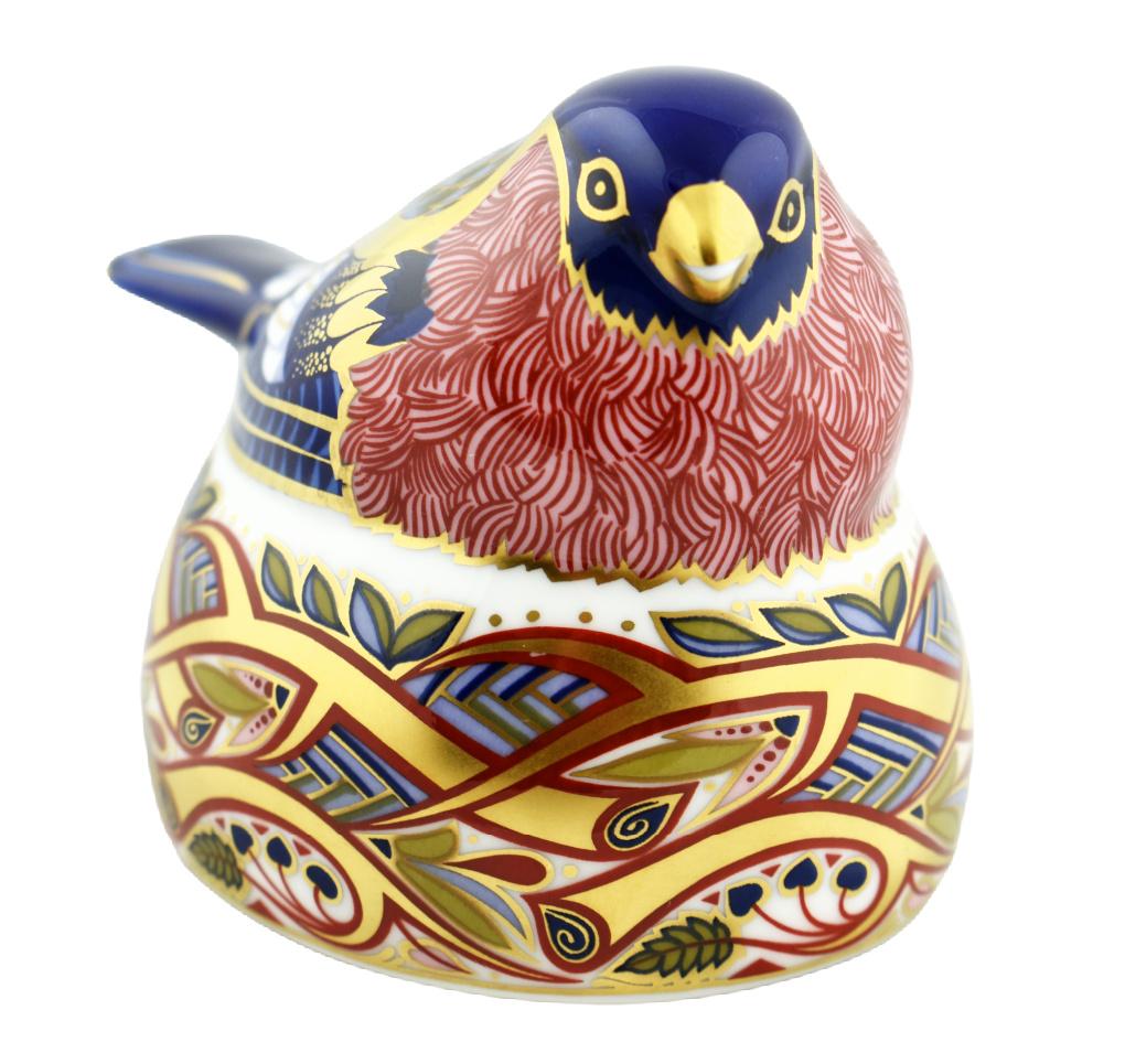 Royal Crown Derby Nesting Bullfinch-Paperweights-Goviers