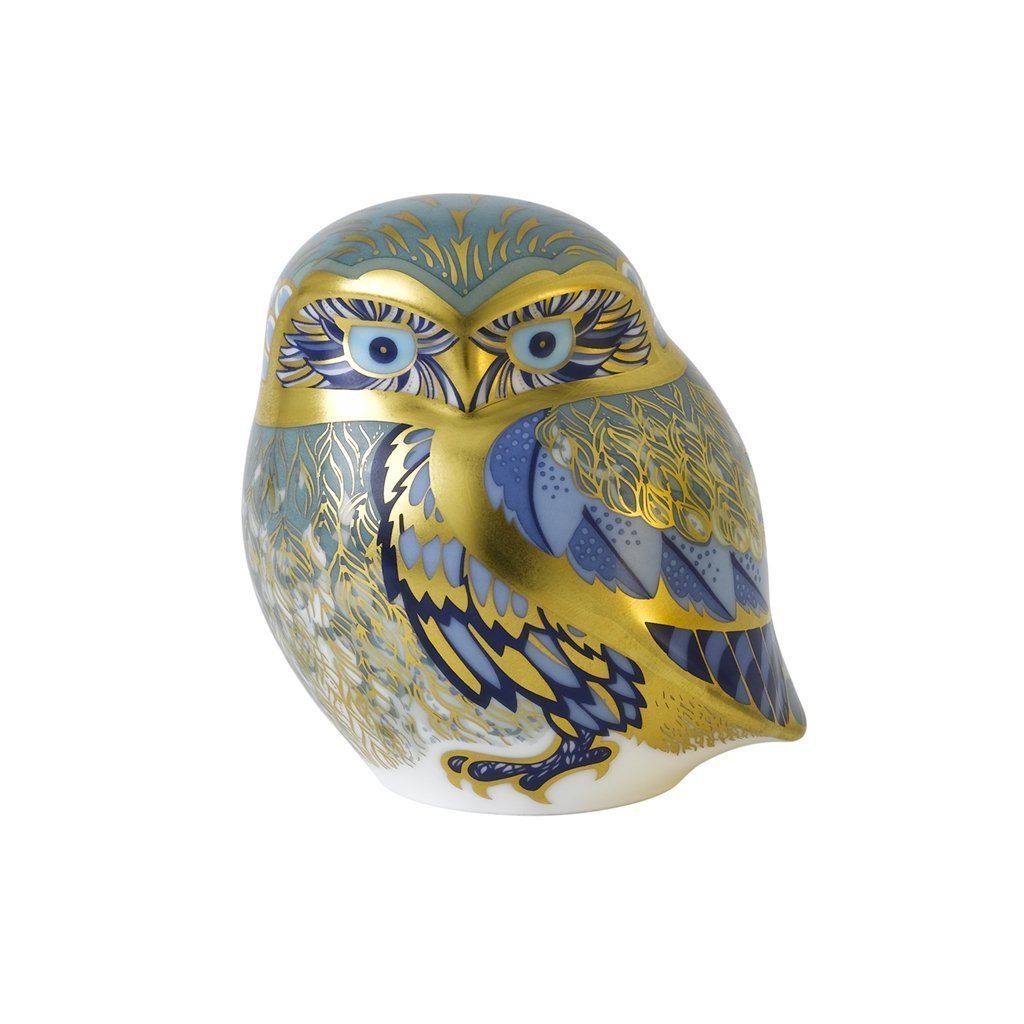 Royal Crown Derby Nightingale Owl New-Paperweights-Goviers