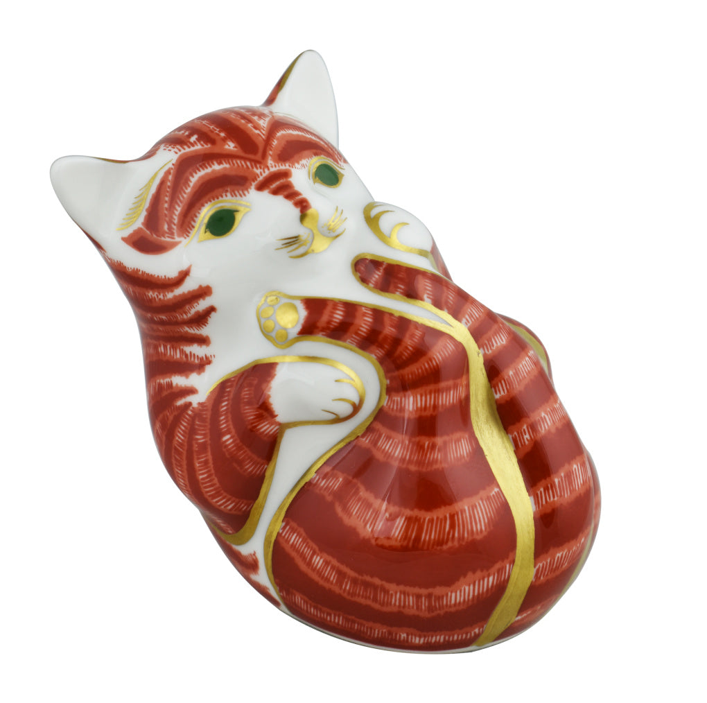 Royal Crown Derby Playful Ginger Kitten-Paperweights-Goviers