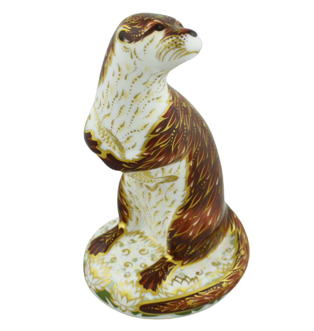 Royal Crown Derby Playful Otter-Paperweights-Goviers