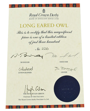 Royal Crown Derby Prestige Paperweight Long Eared Owl-Paperweights-Goviers