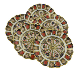 Royal Crown Derby Set of 6x Old Imari Fluted 8" Plates | Second Quality-Home Accessories-Goviers