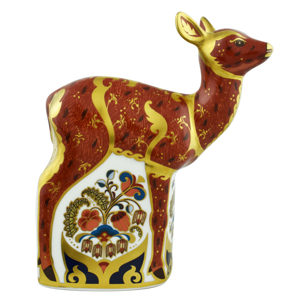 Royal Crown Derby Sherwood Fawn-Paperweights-Goviers