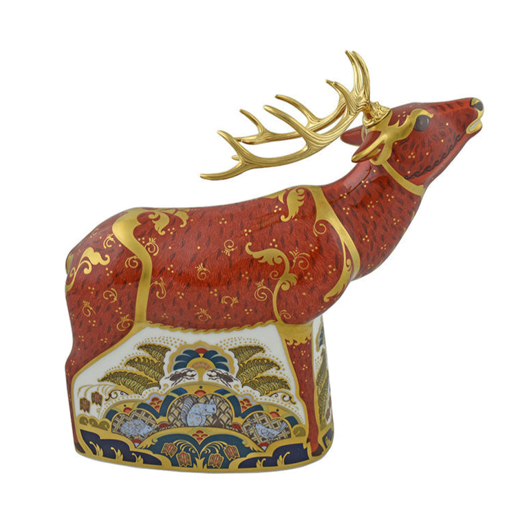Royal Crown Derby Sherwood Stag-Paperweights-Goviers