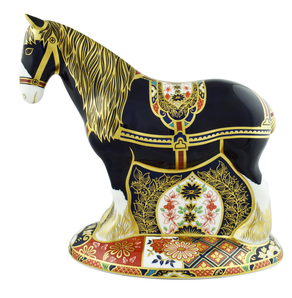 Royal Crown Derby Shire Horse-Paperweights-Goviers