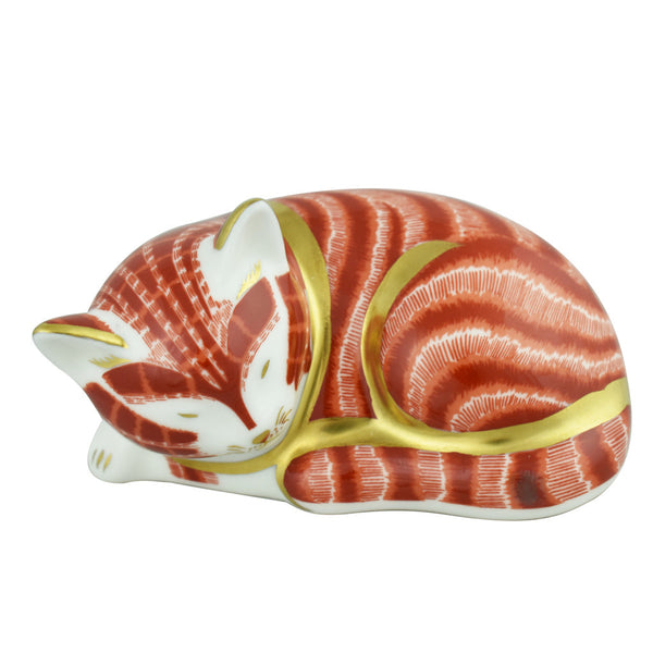 Royal Crown Derby Chaton endormi au gingembre Goviers of Sidmouth