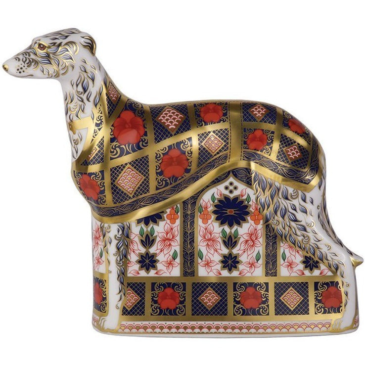 Royal Crown Derby Solid Gold Band Lurcher New-Collectables-Goviers