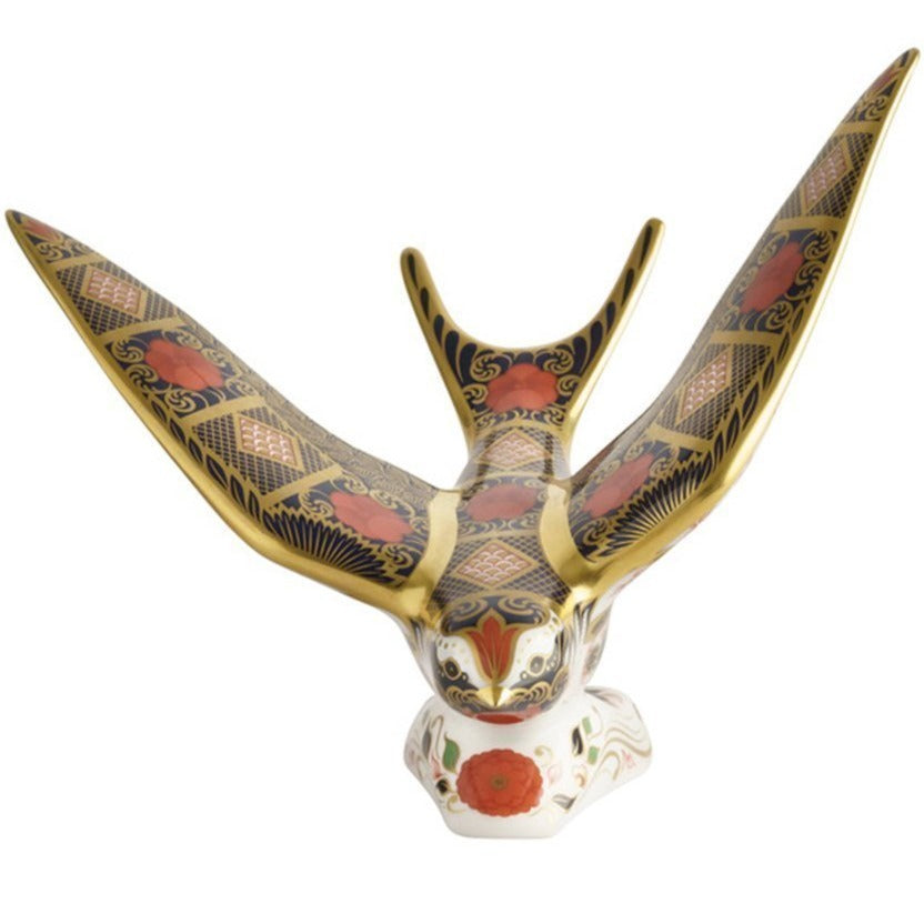 Royal Crown Derby Solid Gold Band Swallow New-Collectables-Goviers