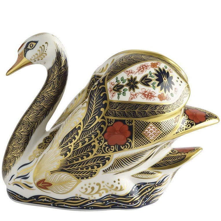 Royal Crown Derby Solid Gold Band Swan New-Collectables-Goviers
