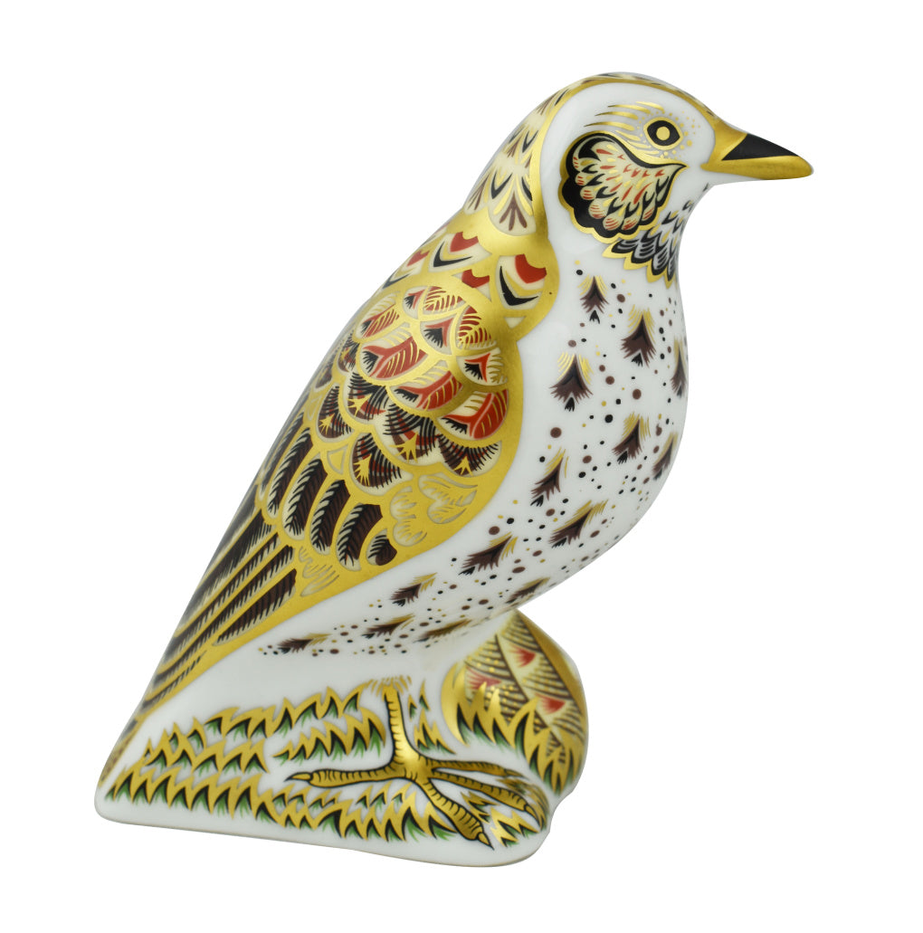 Royal Crown Derby Song Thrush-Paperweights-Goviers