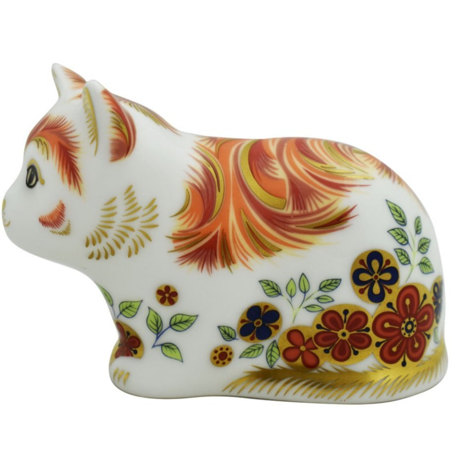 Royal Crown Derby Spice Kitten-Paperweights-Goviers