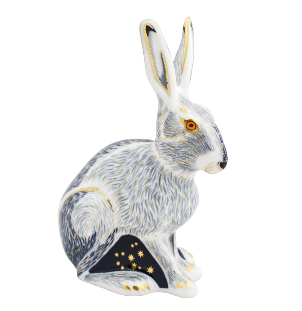 Royal Crown Derby Starlight Hare-Paperweights-Goviers
