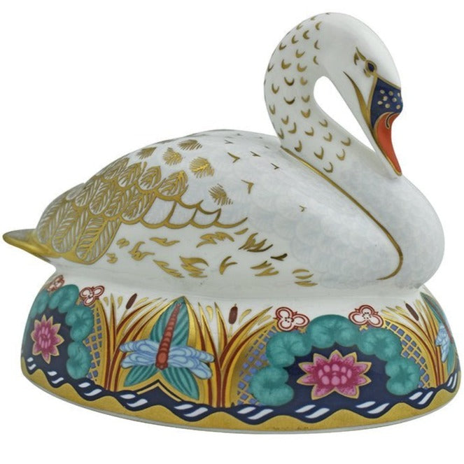 Royal Crown Derby Swan-Paperweights-Goviers