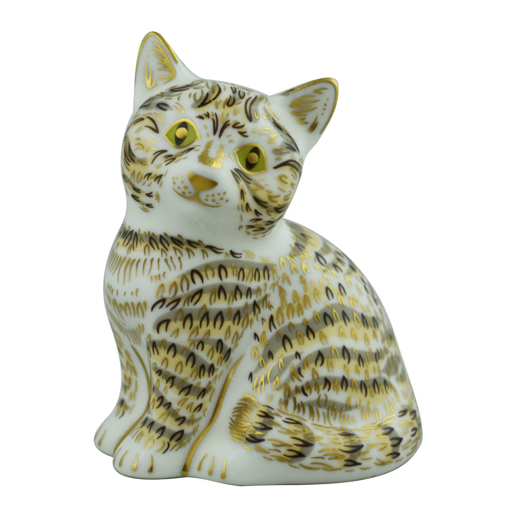 Royal Crown Derby Tabby Kitten Tabitha-Paperweights-Goviers