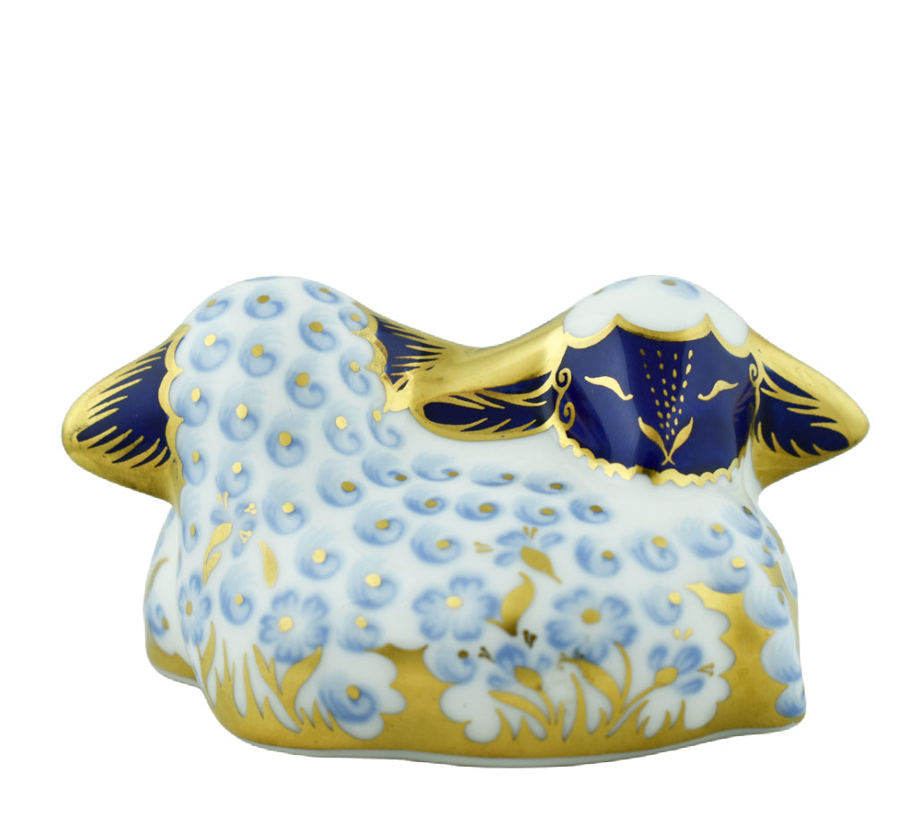 Royal Crown Derby Twin Lambs-Paperweights-Goviers