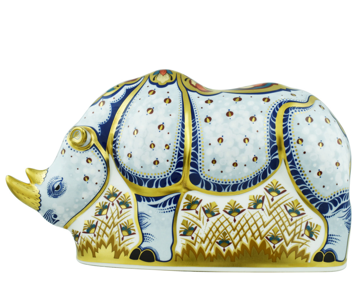 Royal Crown Derby White Rhino-Paperweights-Goviers