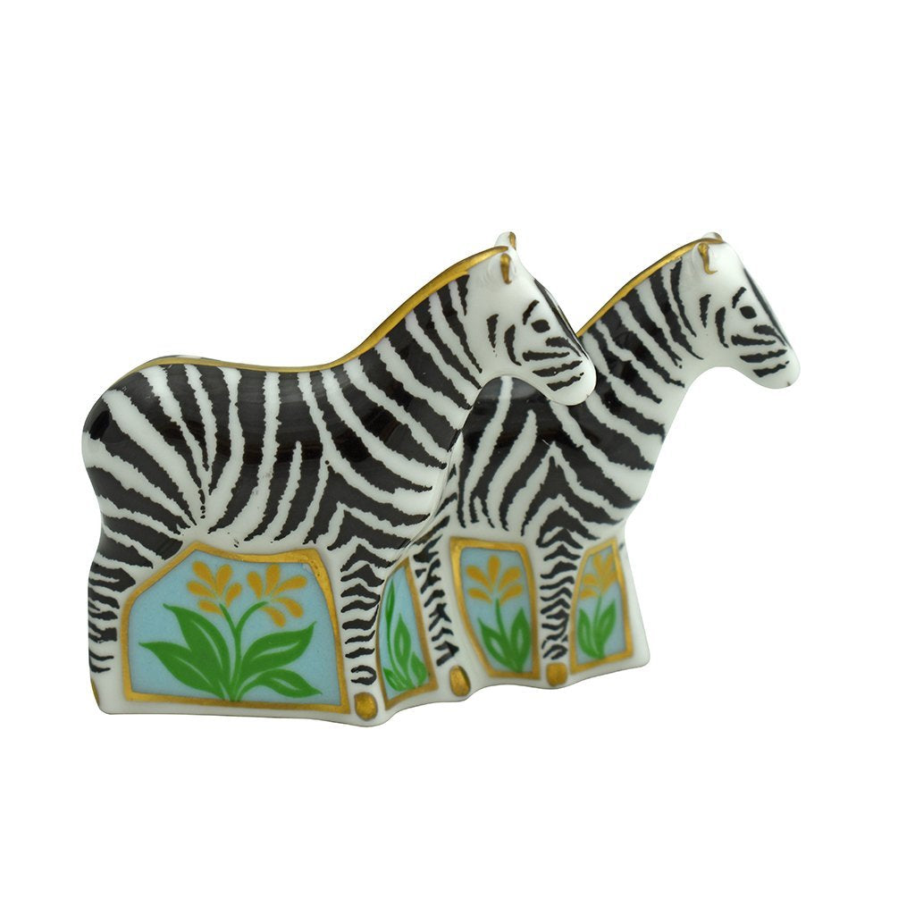 Royal Crown Derby Zebras Pair Miniature-Paperweights-Goviers