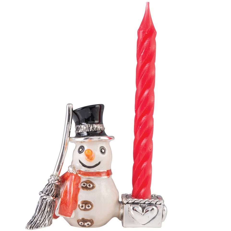 Saturno Candlesticks Snowman-Collectables-Goviers