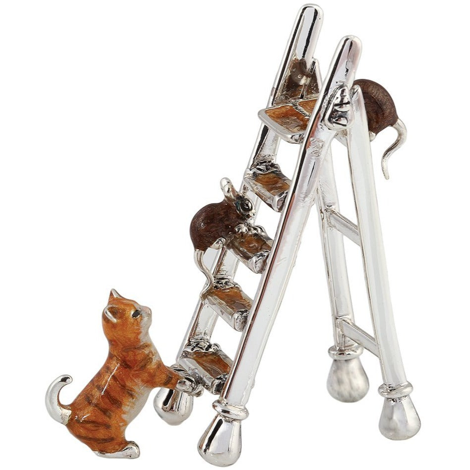 Saturno Cat on a Ladder chasing Mice-Collectables-Goviers