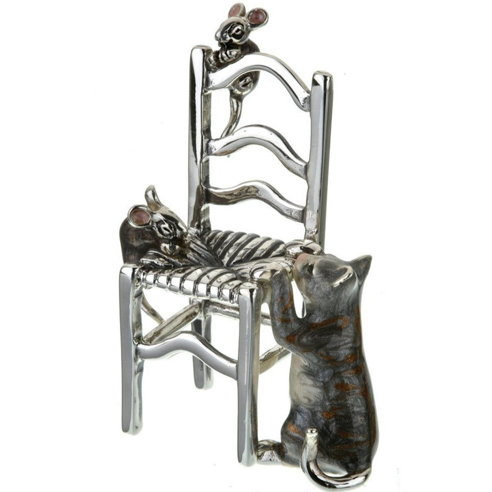 Saturno Cat with Mice on Chair-Collectables-Goviers