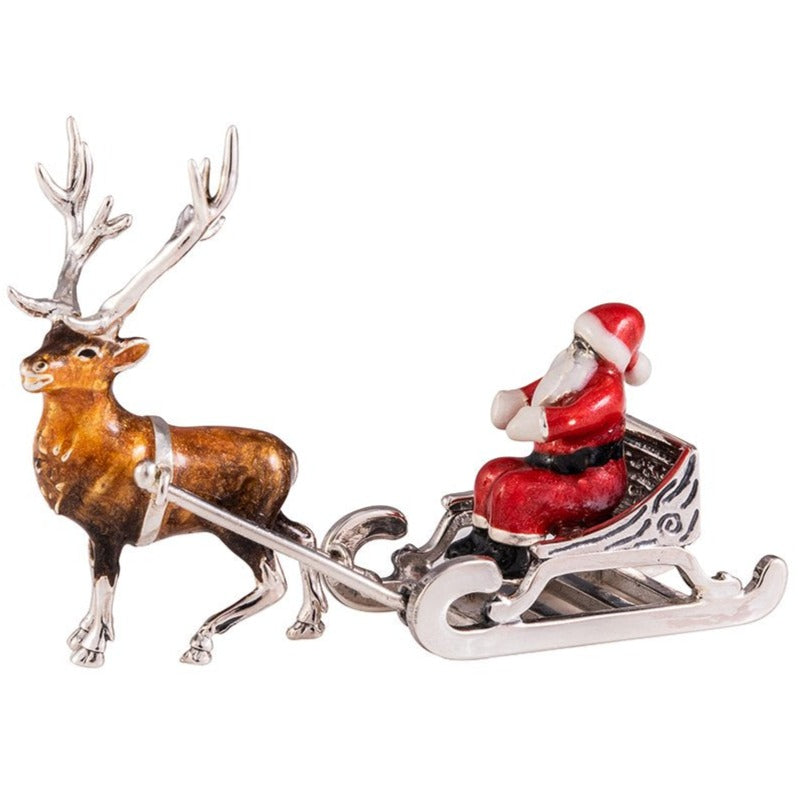 Saturno Father Christmas on a Sleigh | Silver Miniature-Collectables-Goviers