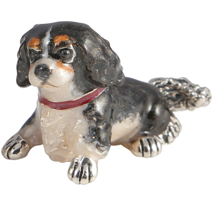 Saturno King Charles Spaniel S all enamel-Silver-Goviers