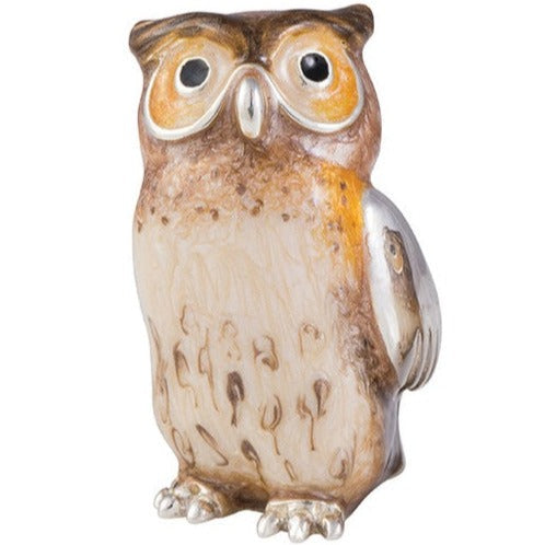 Saturno Owl Large all enamel-Silver-Goviers
