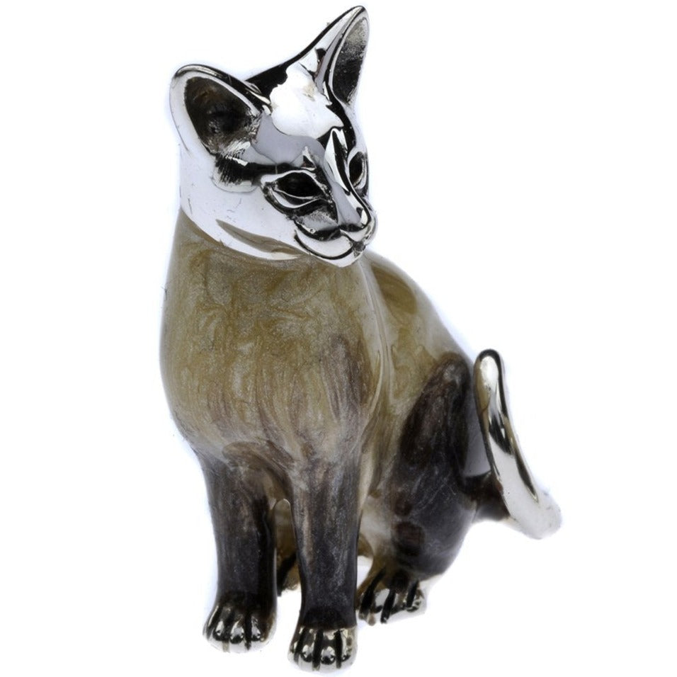 Saturno Siamese Cat Silver Large-Collectables-Goviers