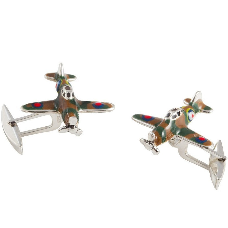 Saturno Silver Spitfire Cufflinks-Collectables-Goviers