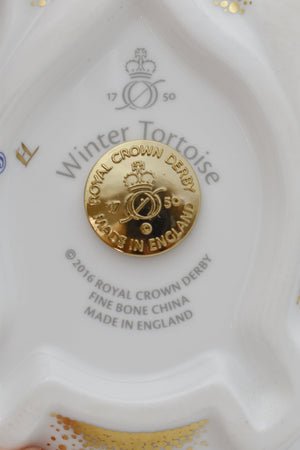 Royal Crown Derby Winter Tortoise-Paperweights-Goviers